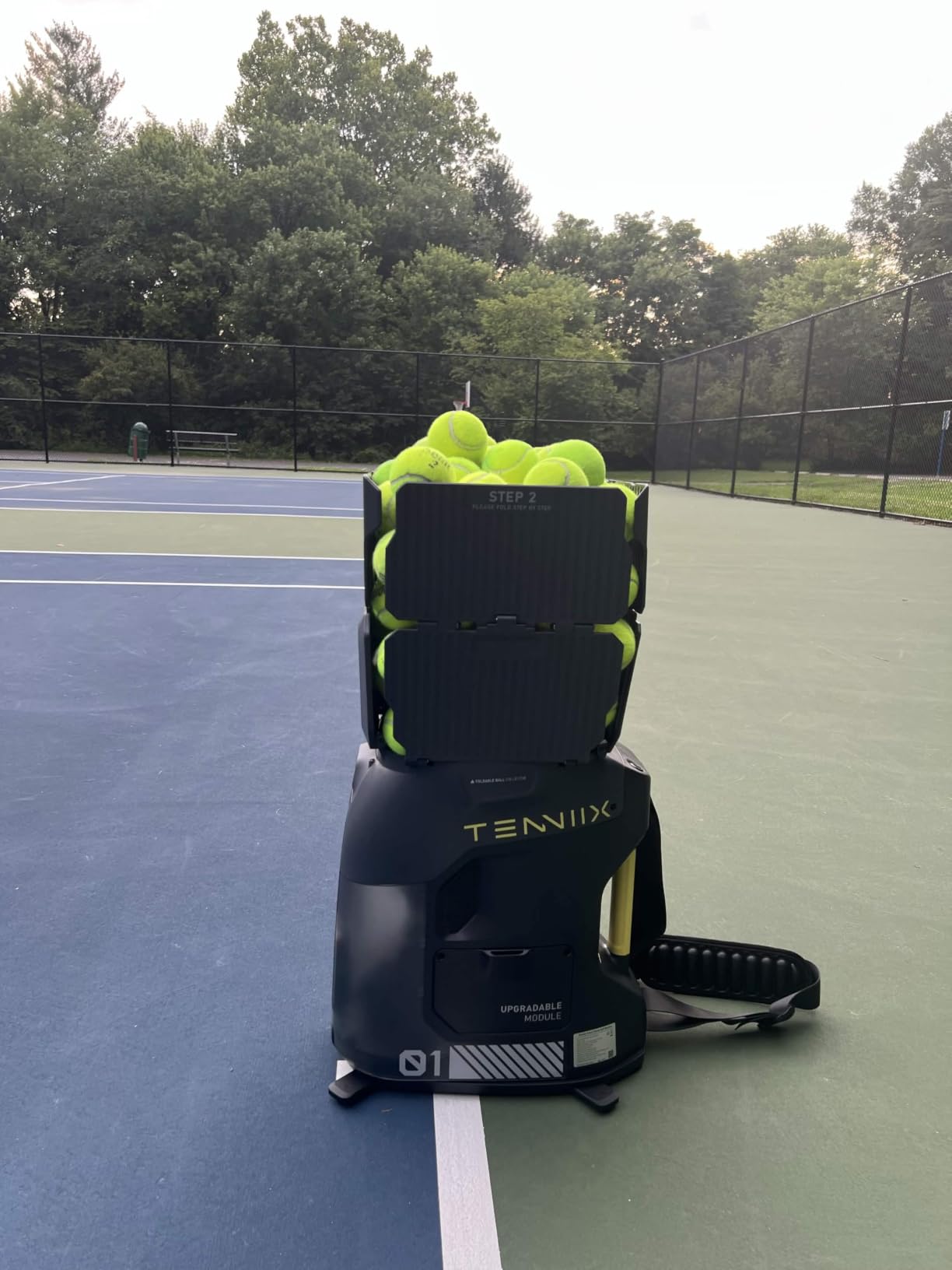 Basic Tennis Ball Machine, 18.7LB Portable Tennis Robot, 4H Runtime & 100+ Ball Capacity, Smart App & Voice Control, Multi-Training Mode, LED Display, 75MPH, Ideal for Beginners & Pro customer photo 2