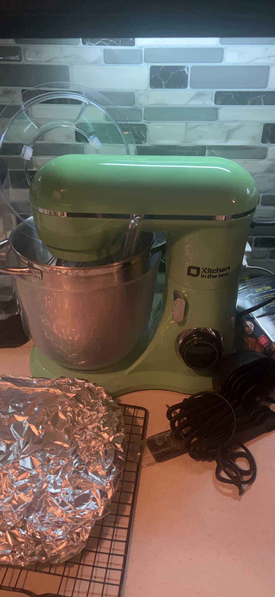 Kitchen in the Box Stand Mixer, 3.5 QT Kitchen Electric Mixer for Baking, 10-Speed Dough Mixer with Dishwasher-Safe Bowl, Dough Hook, Beater, Egg Whisk (White) customer photo 2