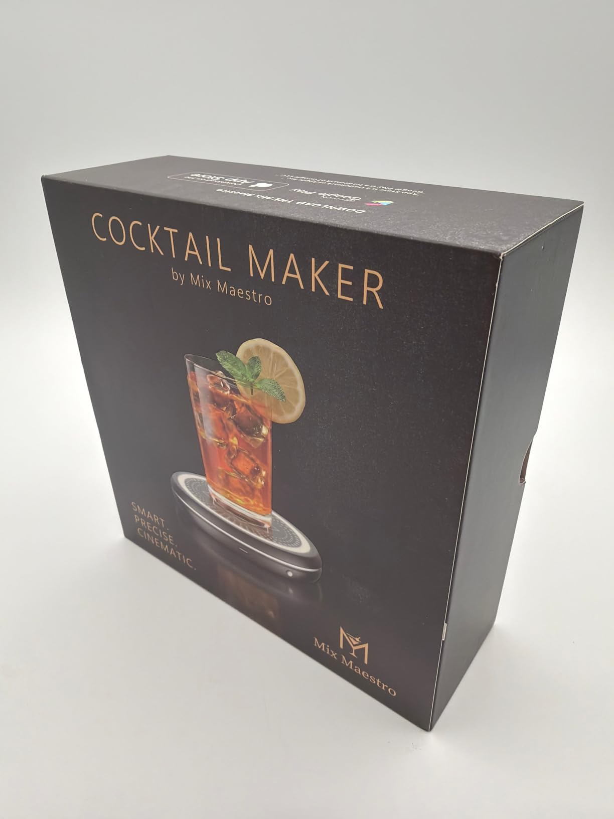 Smart Cocktail Mixing Coaster 2.0, App-Enabled LED Zone Guidance System, Explore Classic & Signature Recipes, Essential Home Bar Assistant for Whiskey Lovers & Cocktail Enthusiasts (Black-White) customer photo 1