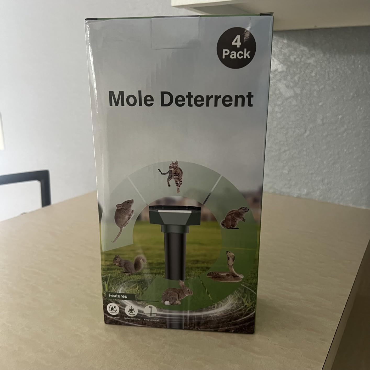 Snake & Mole & Rabbit & Skunk Repellent Solar Powered, Upgraded Ultrasonic Deterrent, IP65 Waterproof, Gopher Groundhog Chipmunk Raccoon and Vole Repellent & Deterrent for Lawn & Garden, 10 Pack customer photo 1