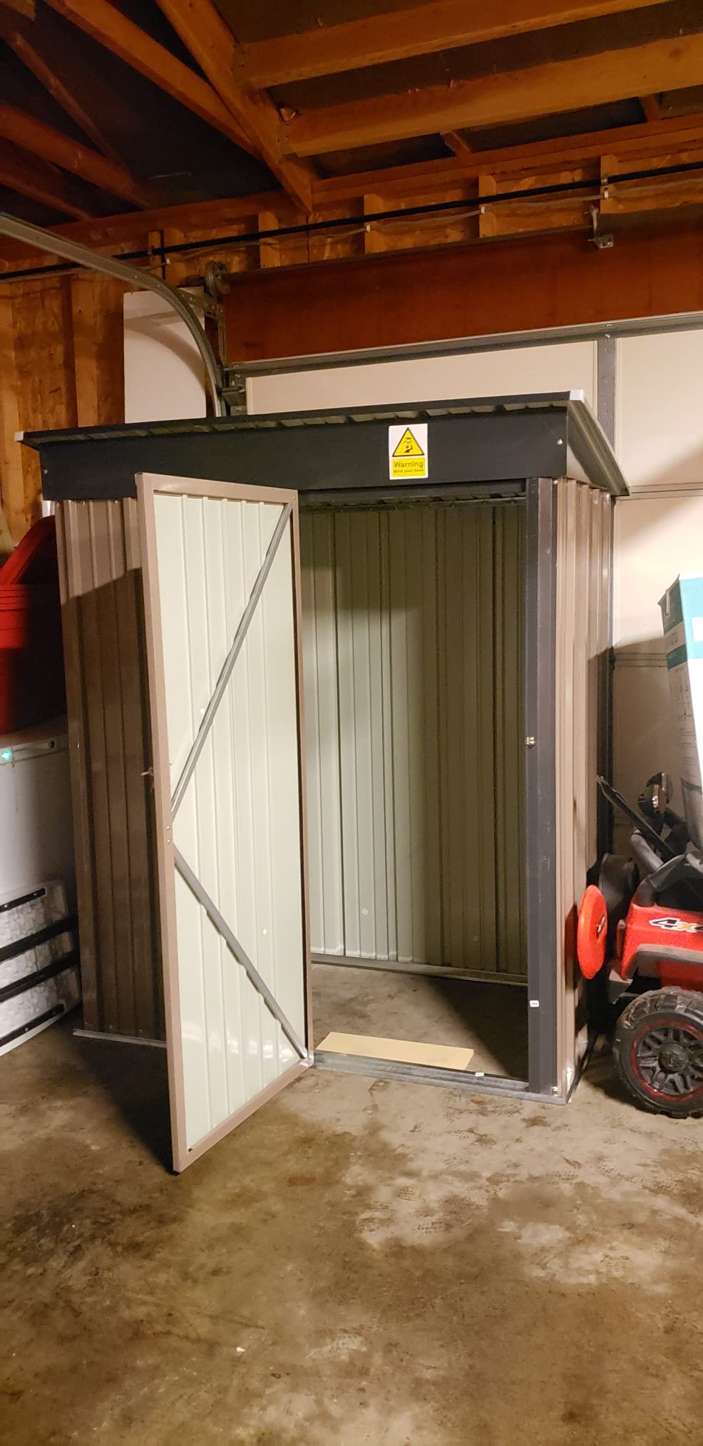 UDPATIO Storage Shed 8 x 10 FT, Resin Sheds & Outdoor Storage with Floor Large Clearance Outdoors Plastic Garden Tool Shed Tuff Outside Cottage Shed with Lockable Door for Bike, Garbage Gray White customer photo 1