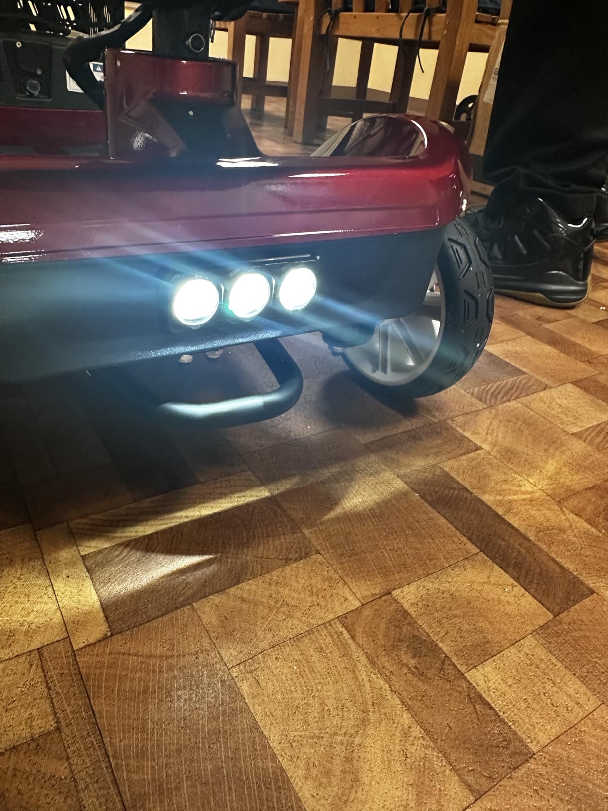 Foldable 4-Wheel Mobility Scooter for Adults – Portable Motorized Scooter with 330 lbs Capacity, Detachable Battery, Dual Baskets, Cup & Phone Holder, Pink customer photo 1