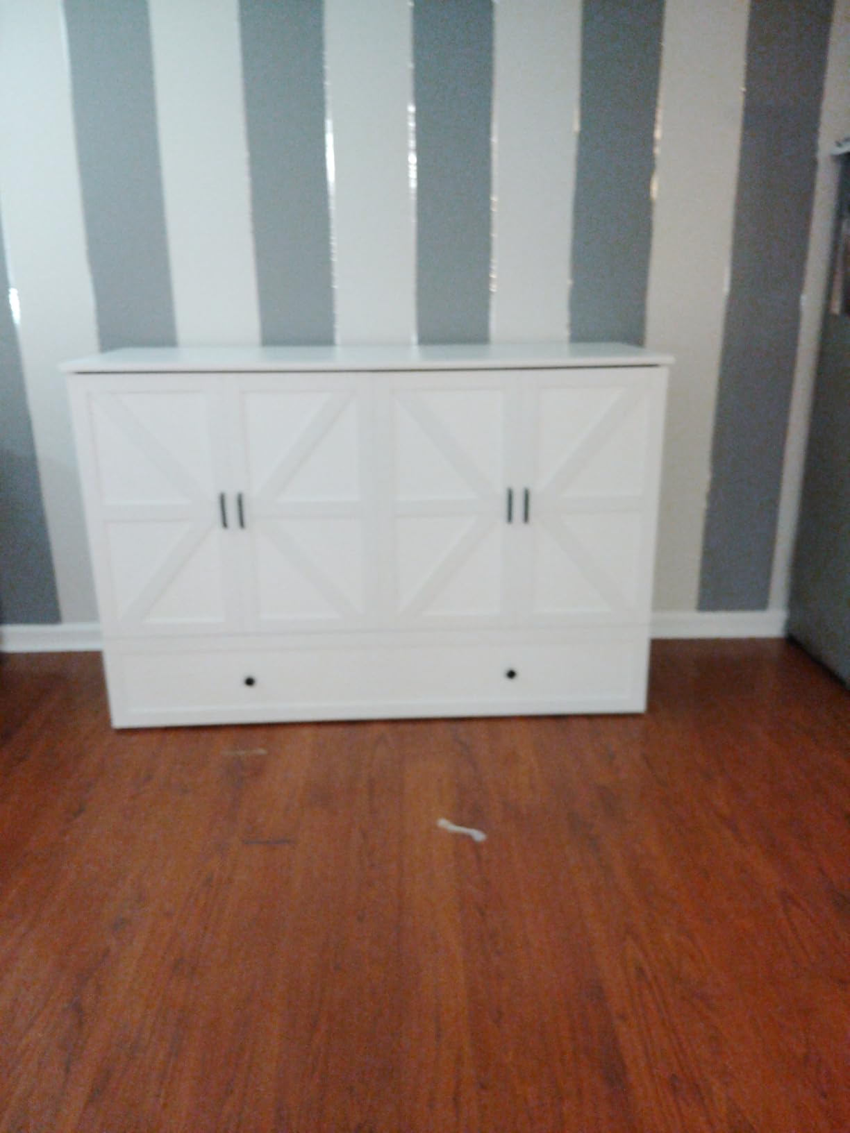 LIVAUVEAD Murphy Bed Full, Murphy Bed Cabinet with Headboard, White customer photo 1
