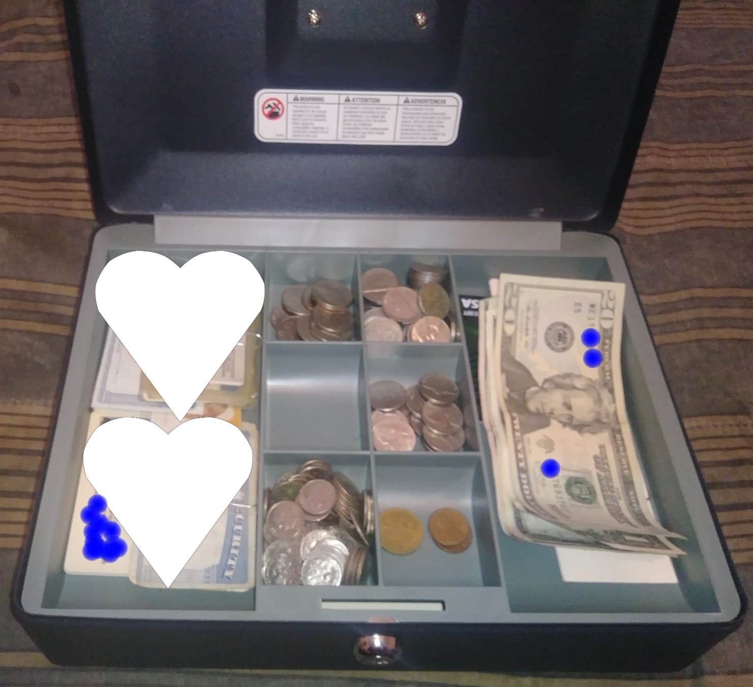 SentrySafe Black Money Saving Box with Cash Tray and Key Lock, Portable Safe Box with Carrying Handle, 0.21 Cubic Feet, 3.75 x 12 x 9.3 Inches, CB-12 customer photo 2