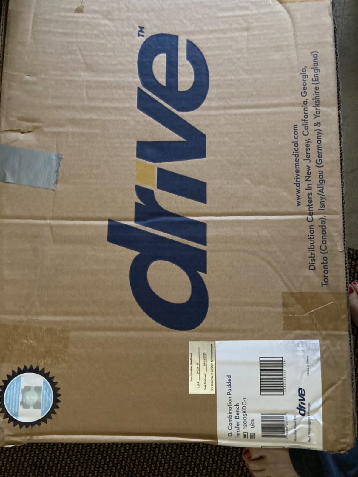 Drive Medical Transfer Bench Commode Chair for Toilet, Gray customer photo 1