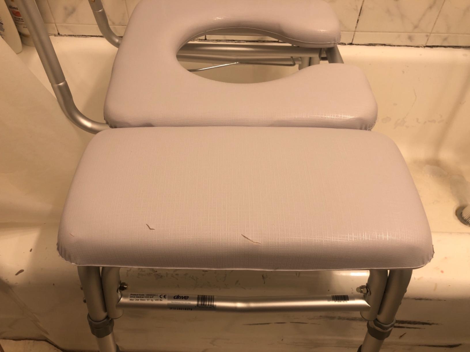 Drive Medical Transfer Bench Commode Chair for Toilet, Gray customer photo 2