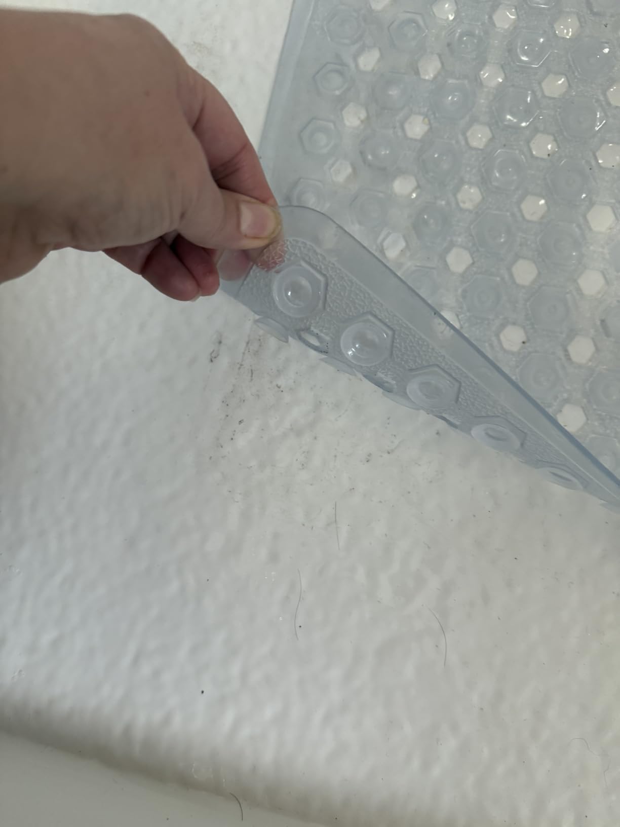 GORILLA GRIP Bath Tub Shower Mat, Bathtub Floor Liner, 35x16 Clear customer photo 2
