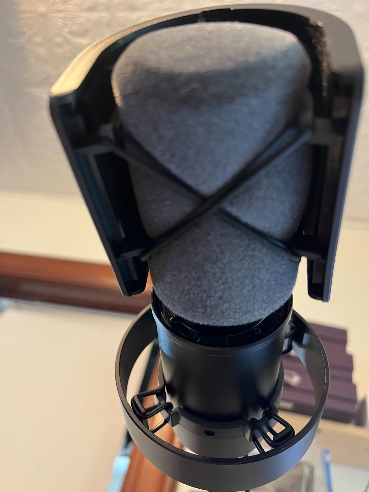Pop Filter,PEMOTech [Upgraded Three Layers] Metal Mesh & Foam & Etamine Layer Microphone Windscreen Cover Handheld Mic Shield Mask,Microphone Accessories for Vocal Recording,Youtube videos,Streaming customer photo 2