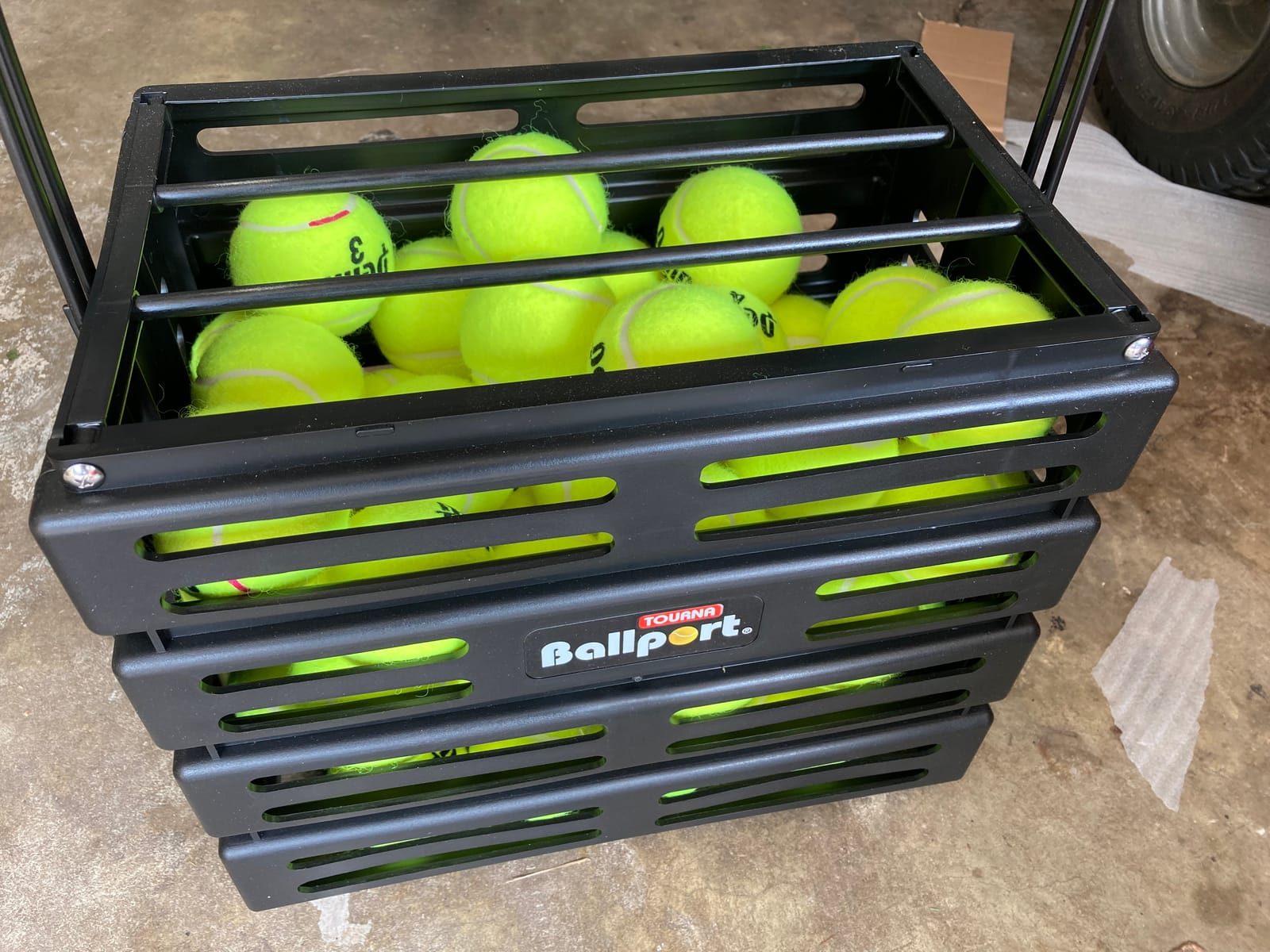 Tourna Ballport Tennis Ball Hopper Holds 80 Balls Durable and Lightweight – Red customer photo 2