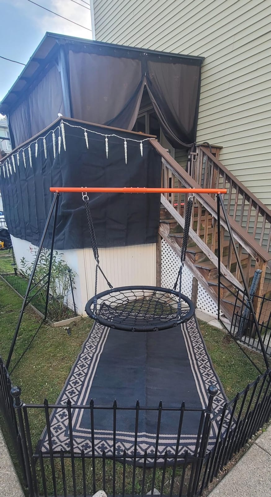 SUPER DEAL 40'' Spider Web Tree Swing Round Net Swing Platform Rope Swing Set for Kids Adult, 71