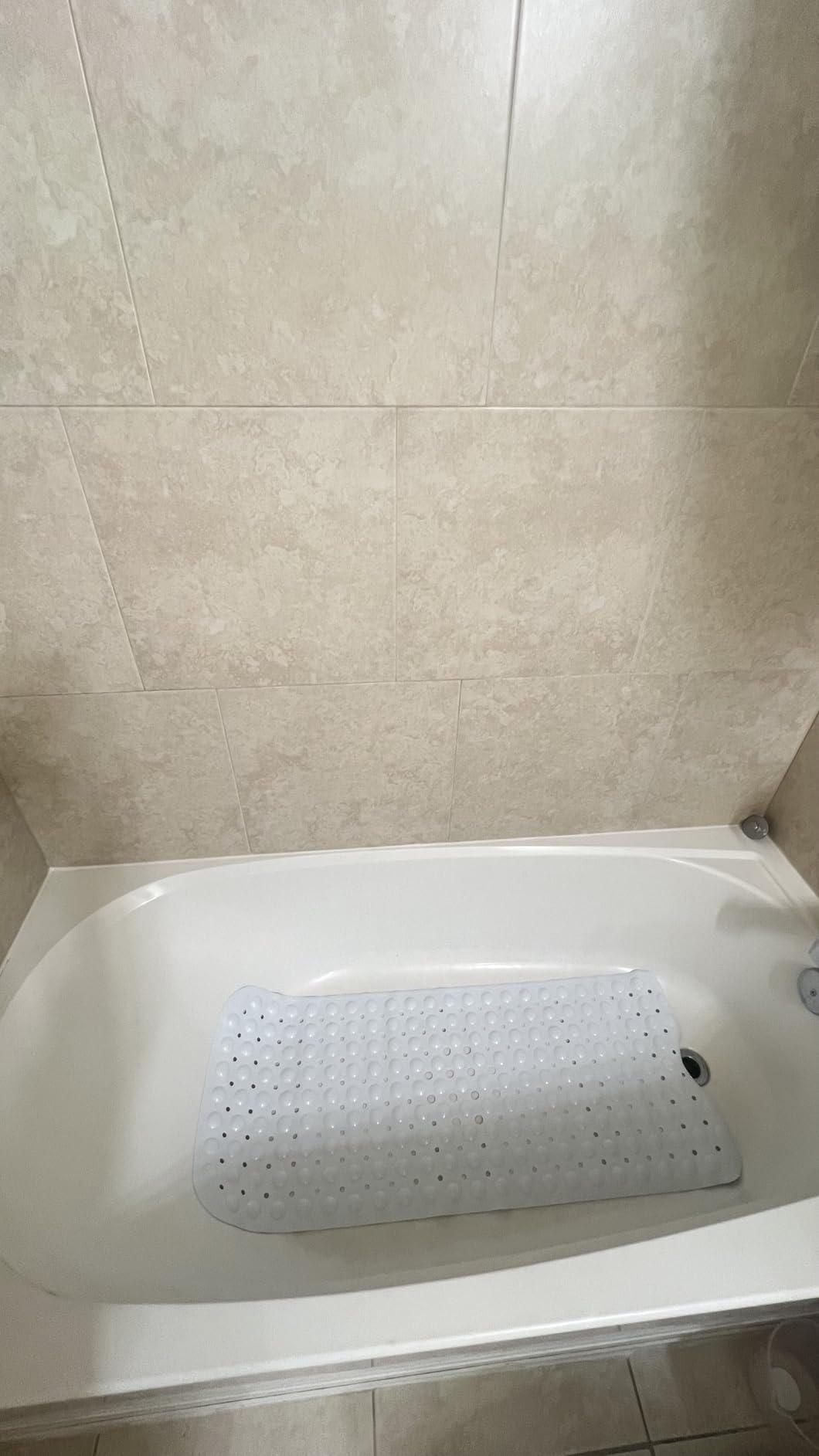 YINENN Bath and Shower Safety Mats 40x16 inch, Non Slip with Suction Cups for Bathroom Stall and Tub Floor, Extra Large and Machine Washable, Drain Holes Keep Bathtub Clean, Clear customer photo 1