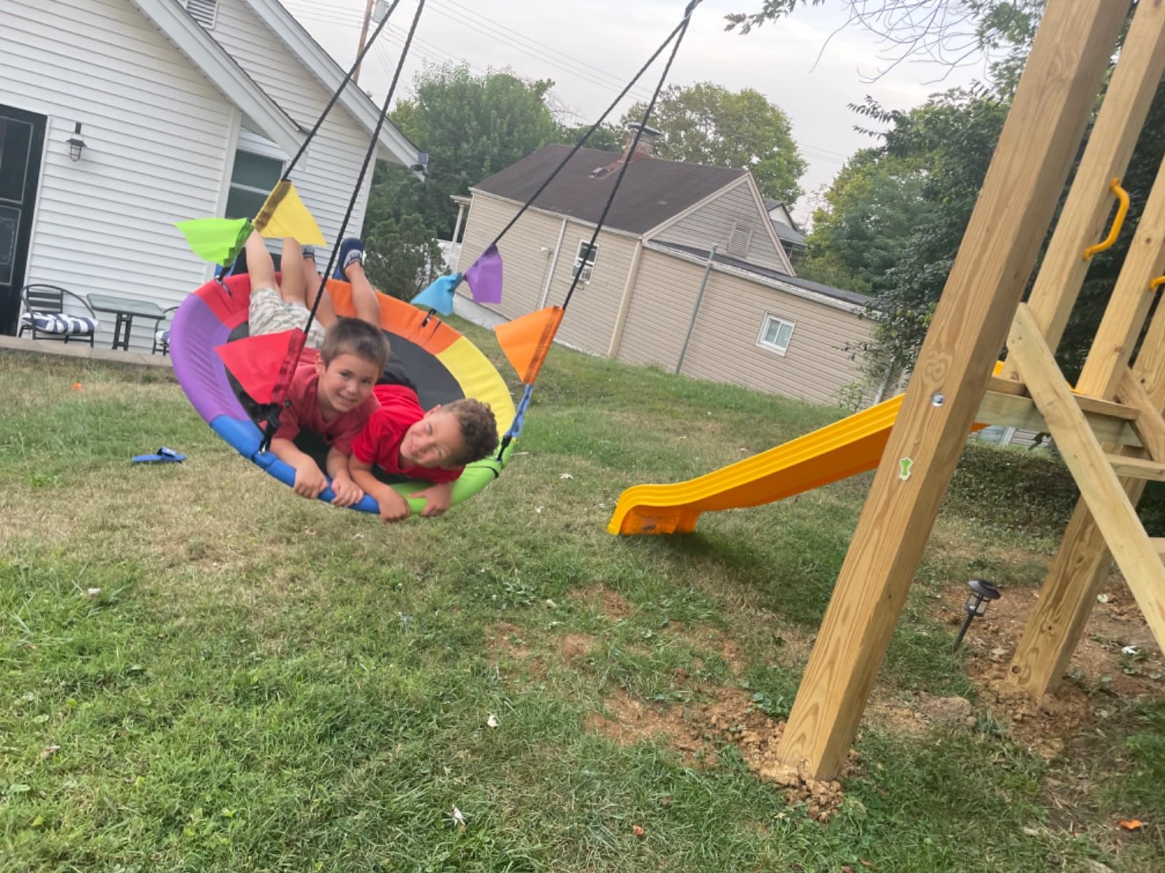 Sorbus Saucer Swing, Kids Tree Glider with Adjustable Ropes (24 Inch) customer photo 2