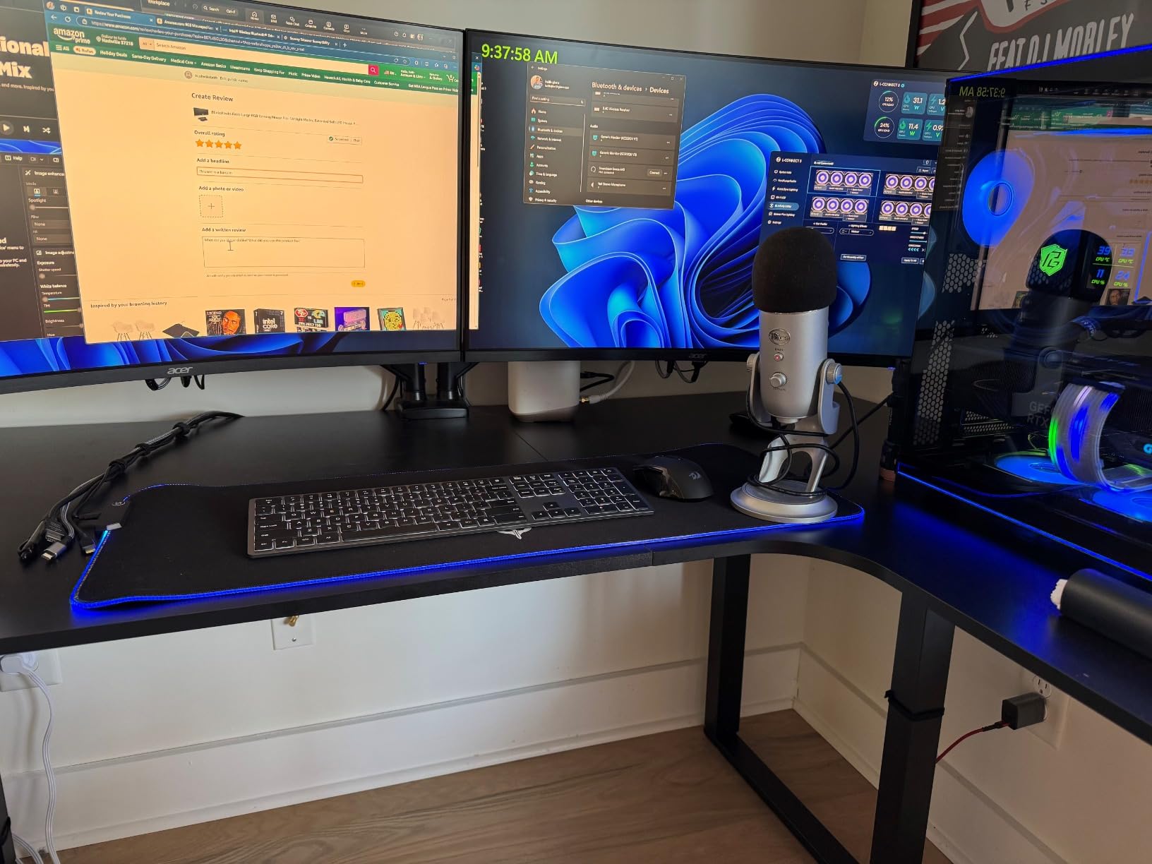 BladeHawks RGB Gaming Mouse Pad Extra Large Extended 31.5x12 Inch-Black customer photo 1