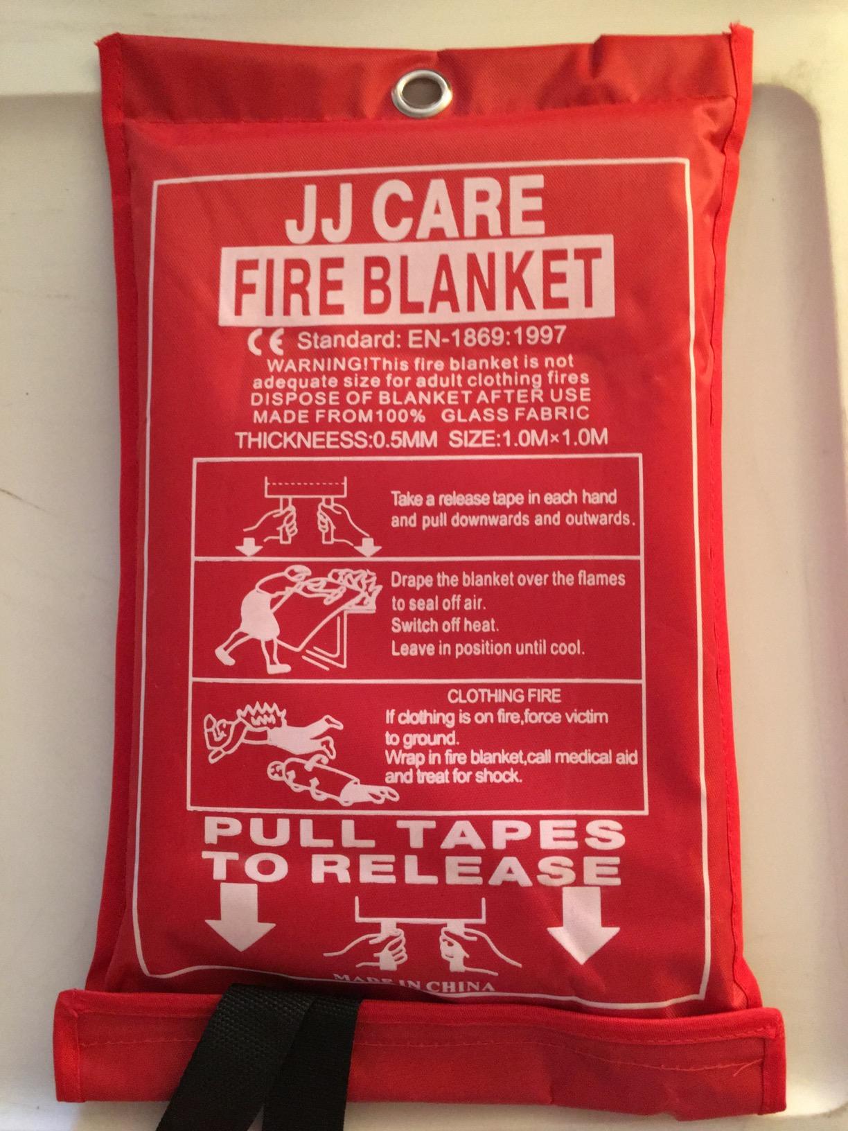 JJ CARE Fire Blanket – 5 Pack with Hooks, 40