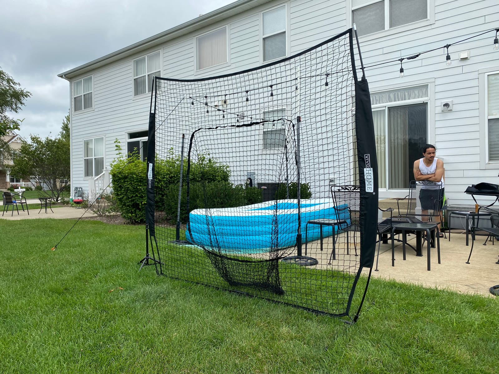 VIVOHOME Baseball & Softball Training Net with Batting Tee, 7 x 7 ft. customer photo 1