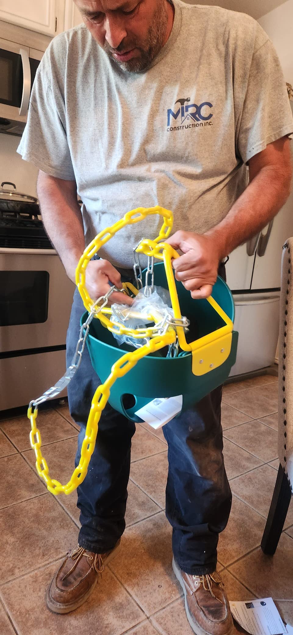Deluxe High Back Full Bucket Toddler Swing with Pinch Protection, Green customer photo 1
