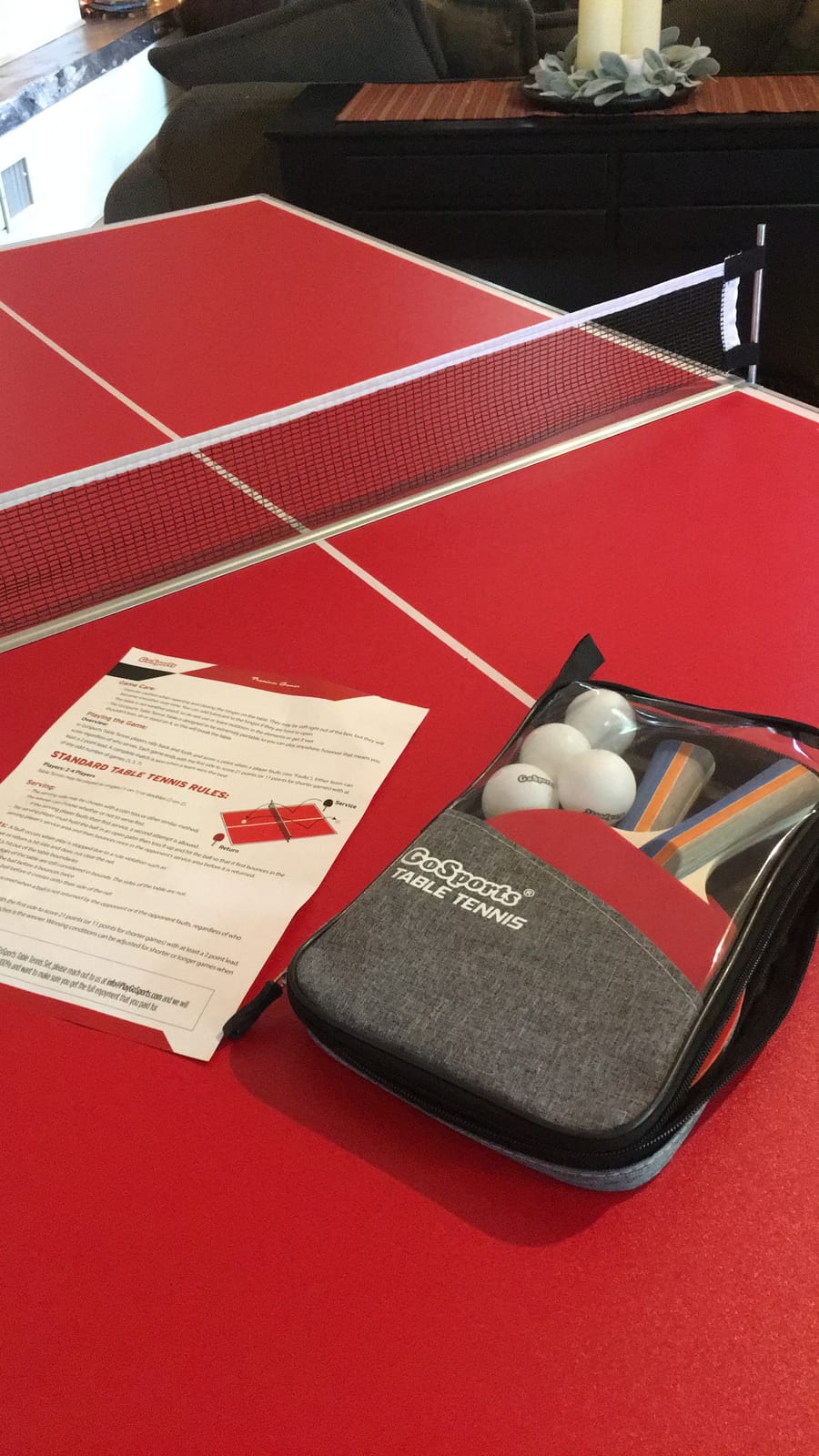 GoSports Mid-Size Table Tennis Game Set - Red or Blue - Indoor/Outdoor Portable Table Tennis Game with Net, 2 Table Tennis Paddles and 4 Balls customer photo 2