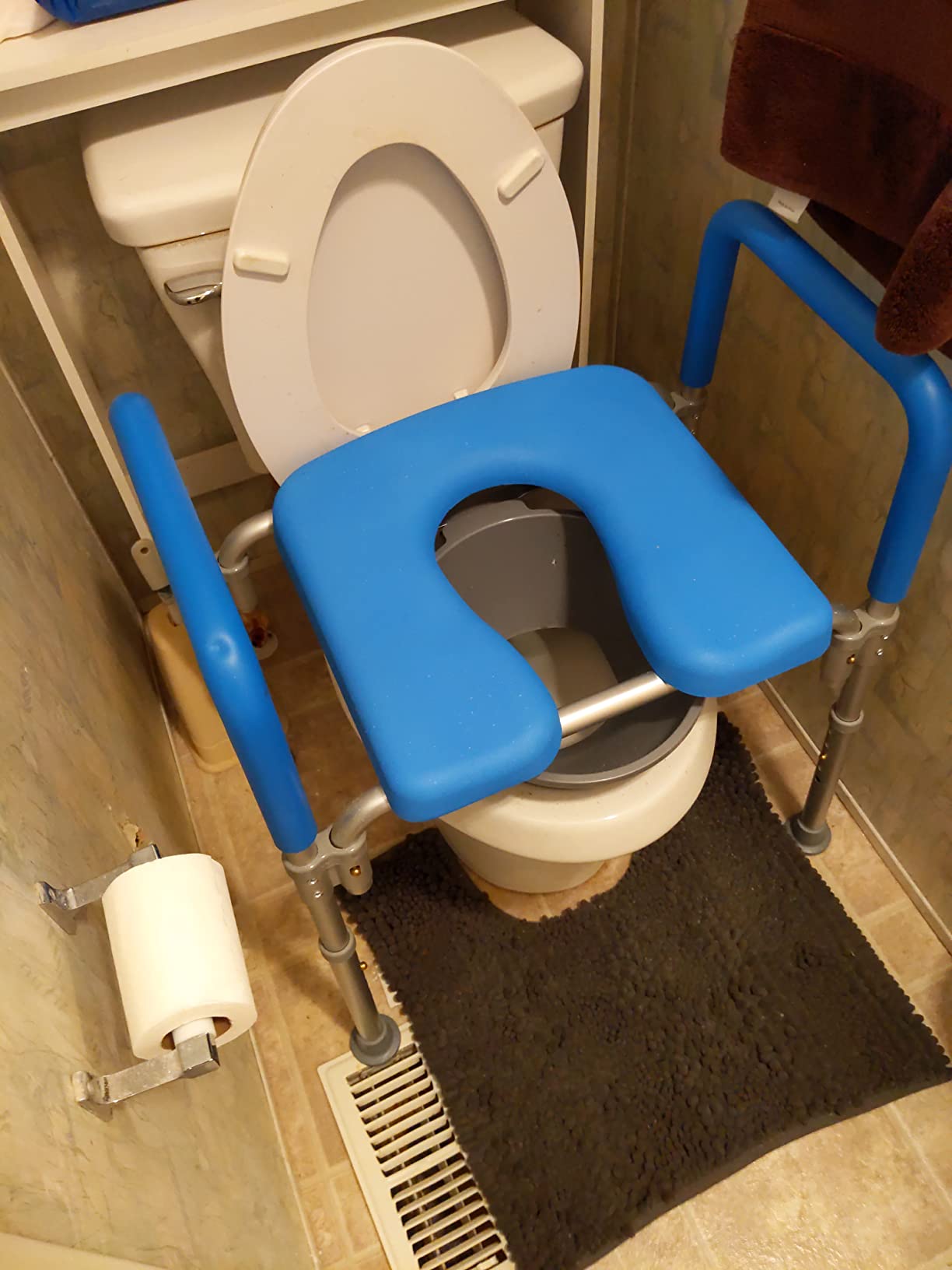 Ultimate Raised Toilet Seat with Handles, Padded, Armrests, Adjustable Height, Premium Elevated Toilet Seat for Elderly Bathroom Safety with Arms, Standard and Elongated Toilets customer photo 2