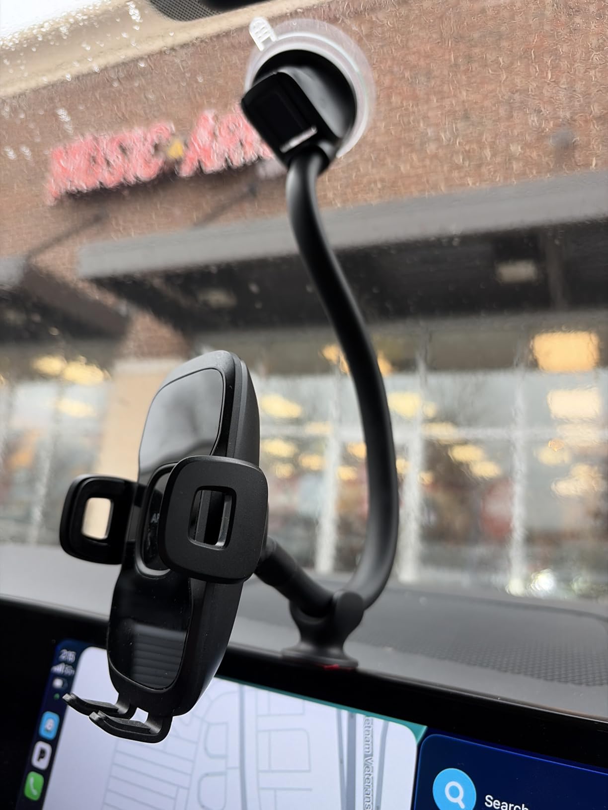 APPS2Car 14'' Gooseneck Car Truck Phone Holder, Windshield Phone Mount customer photo 1