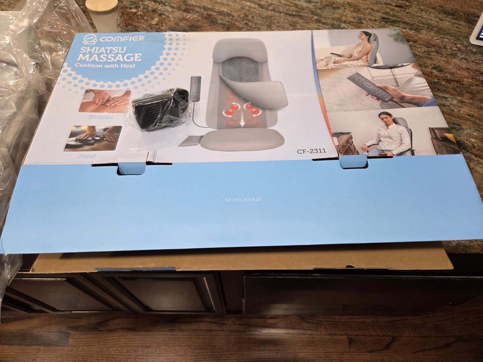 COMFIER Shiatsu Neck and Back Massager with Heat, Adjustable Neck Nodes customer photo 2