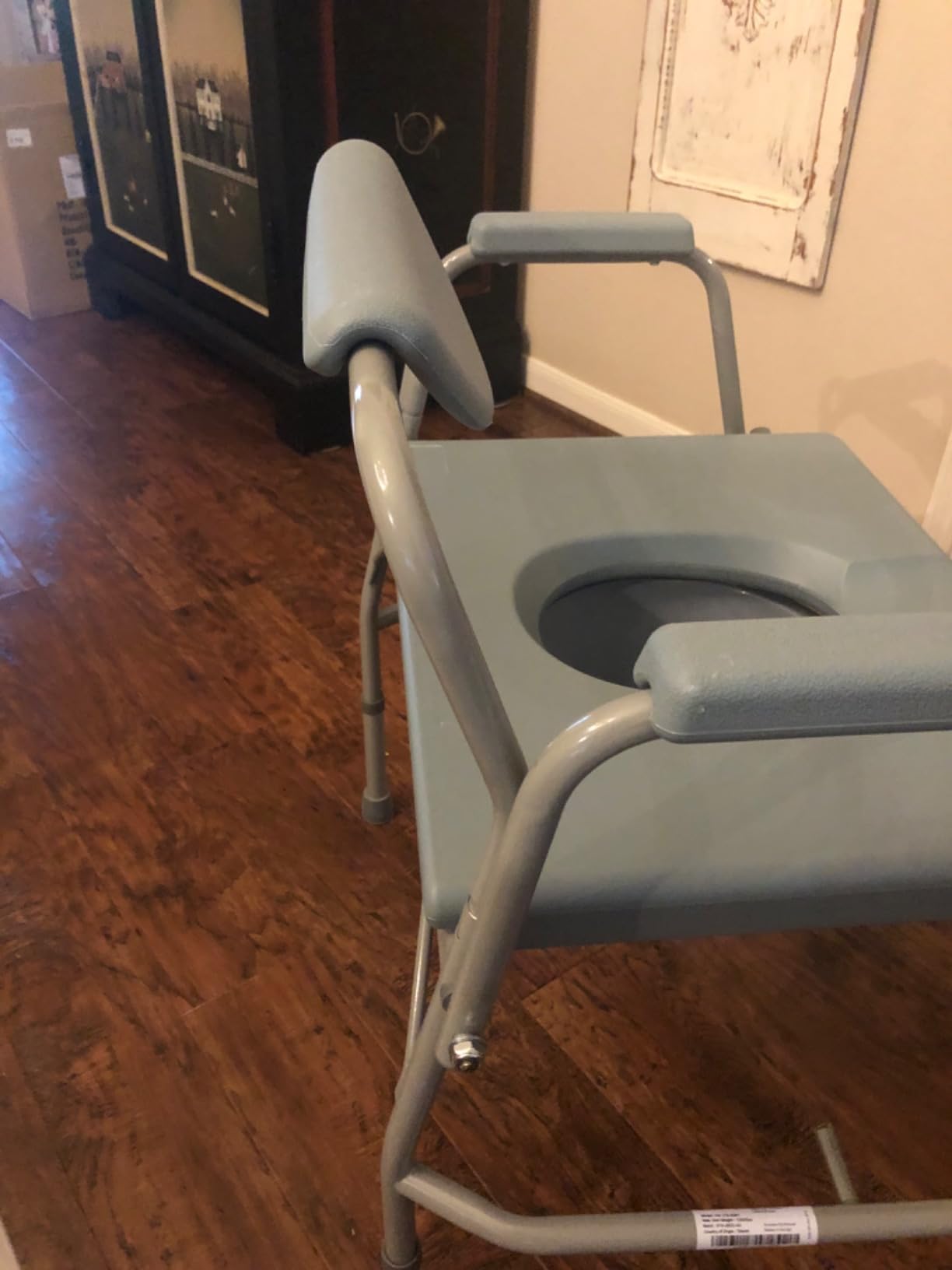Homecraft Deluxe Bariatric Drop Arm Commode, 1000 lb Weight Capacity, Extra Wide Seat with Adjustable Height, Bedside or Over Toilet Use, Drop Arms for Easy Transfers, Includes Splash Guard & Bucket customer photo 1