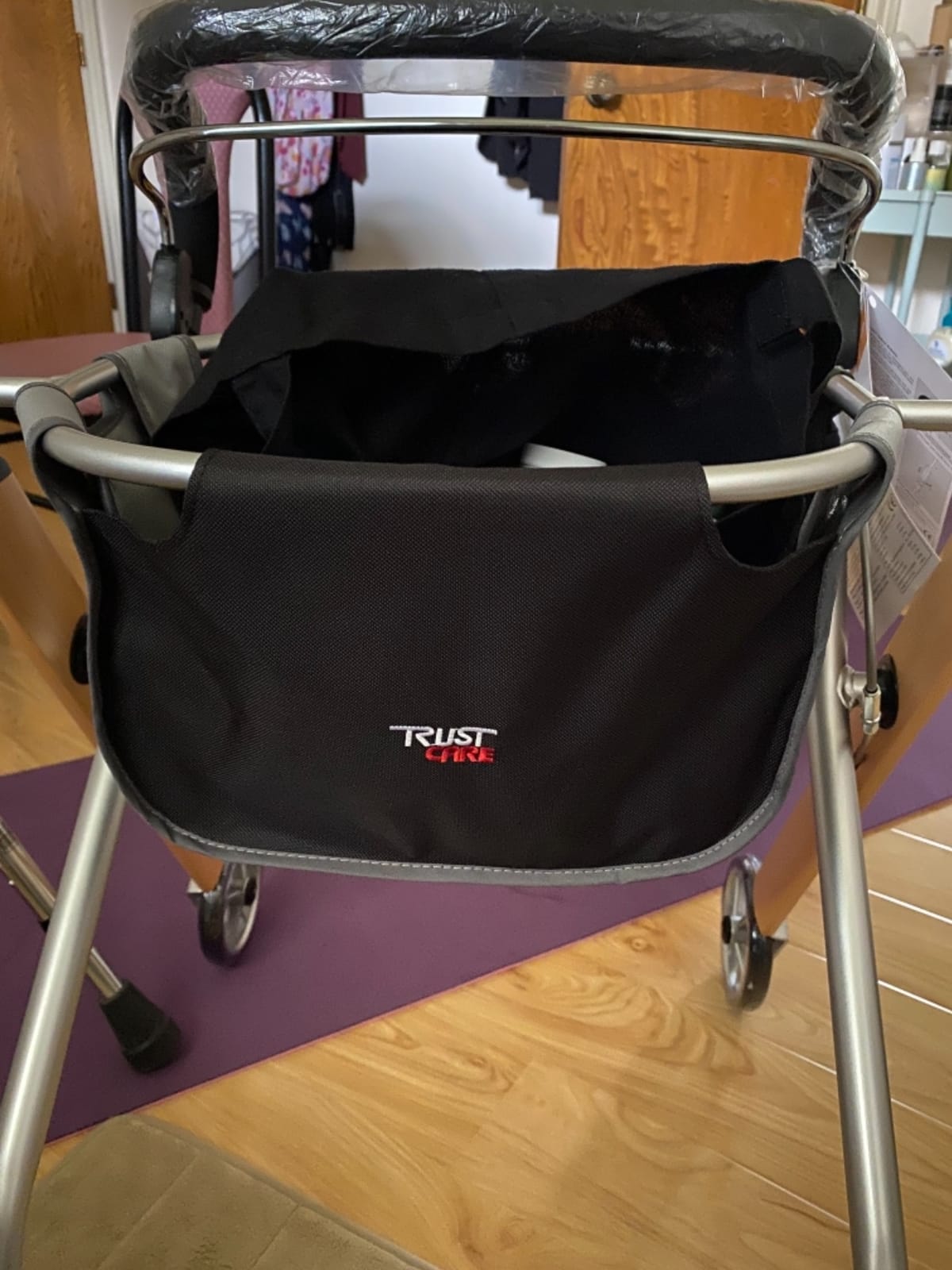 Stander Let’s Go Indoor Rollator, Lightweight Four Wheel Euro Style Walker with Tray, Folding Mobility Aid for Seniors by Trust Care, Silver customer photo 2