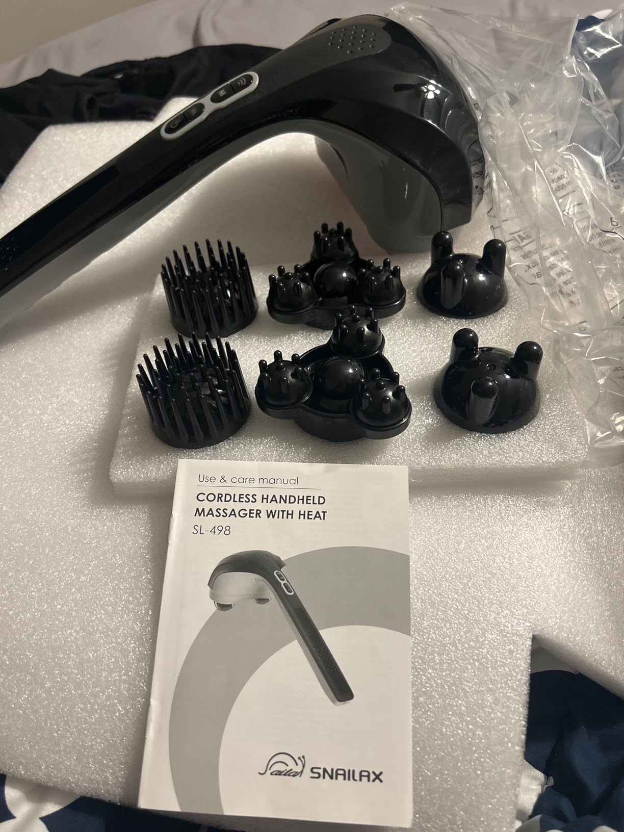 Snailax Cordless Handheld Back Massager with Heat, Percussion, Rechargeable customer photo 2