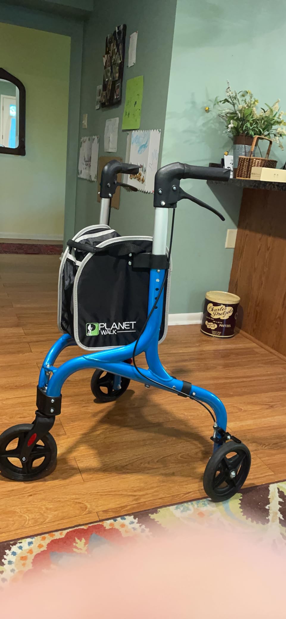 PLANETWALK Premium 3 Wheel Rollator Walker for Seniors – Ultra Lightweight Foldable Aluminum Mobility Aid with Height Adjustable Handle and 7.5 Inch Wheels, Brilliant Red customer photo 2