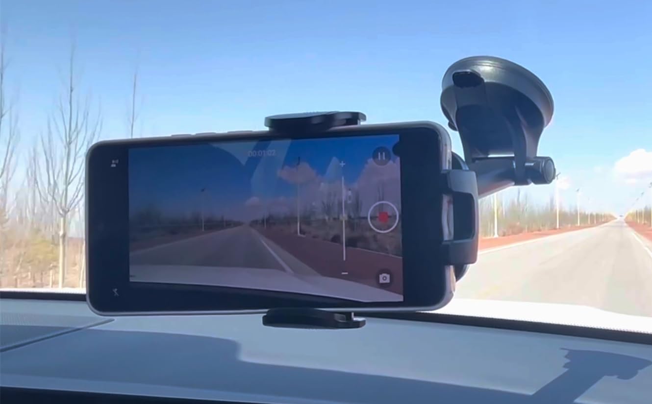 2026 Ultimate Best【True Military-Grade & Safety Cert】Car Phone Holder HTU【Upgraded 360° Rotation & 100LBS Strongest Suction】5-in-1 Truck Windshield Dashboard Vent Mount Stand for iPhone Android, Black customer photo 2