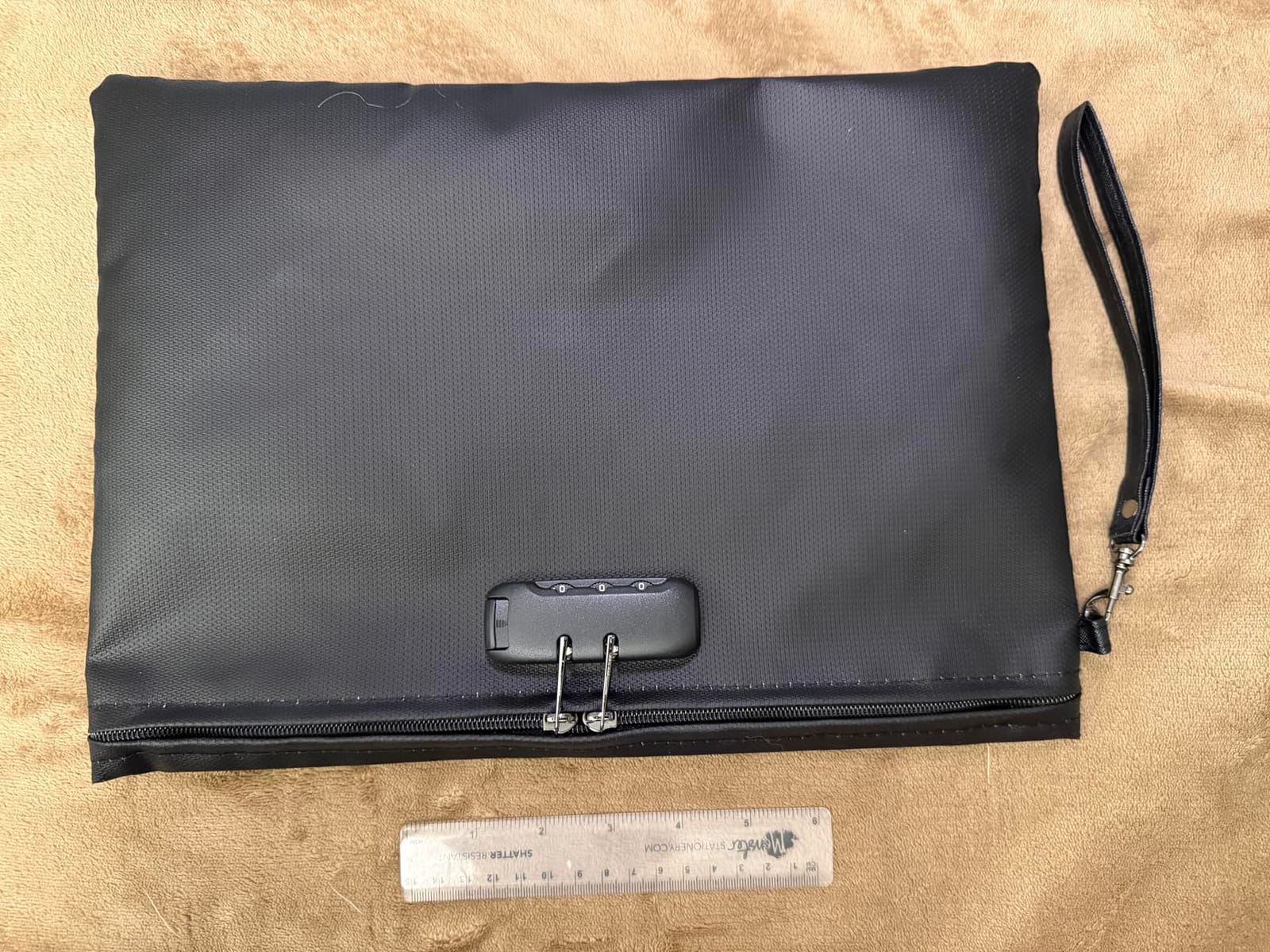 Fireproof Document Bag with Lock,Waterproof Money Pouch,14.3