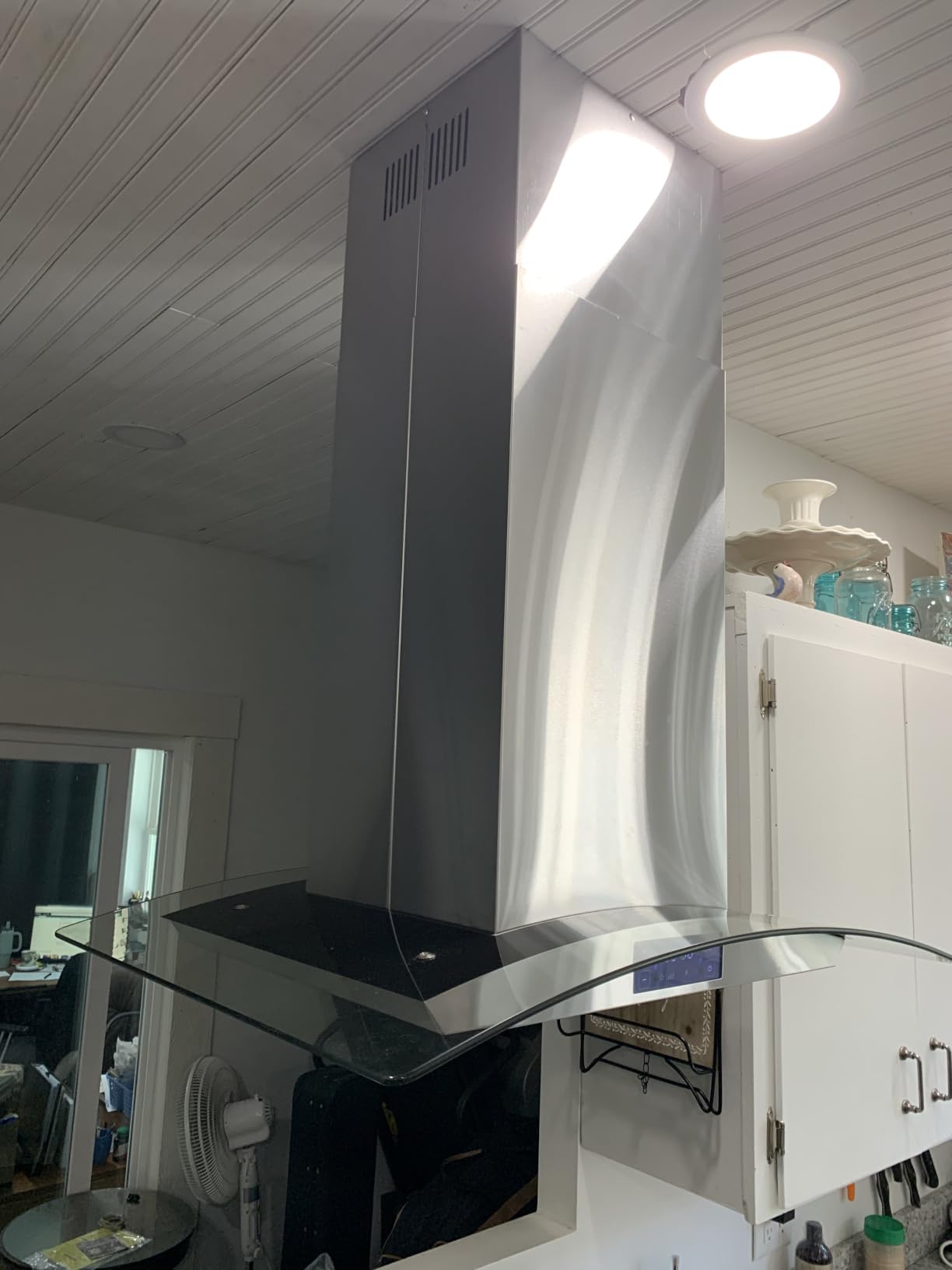 JOEAONZ Island Range Hood 36 Inch 700 CFM Stainless Steel Ceiling Mount customer photo 2