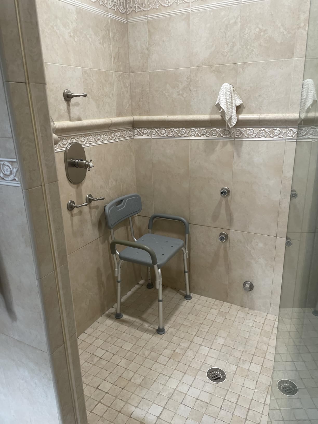 Medline Shower Chair with Backrest and Padded Armrests - 350 lb. capacity, Bath Bench, Seat, Stool for Independent Adult, Seniors, Elderly & Disabled Patients customer photo 1