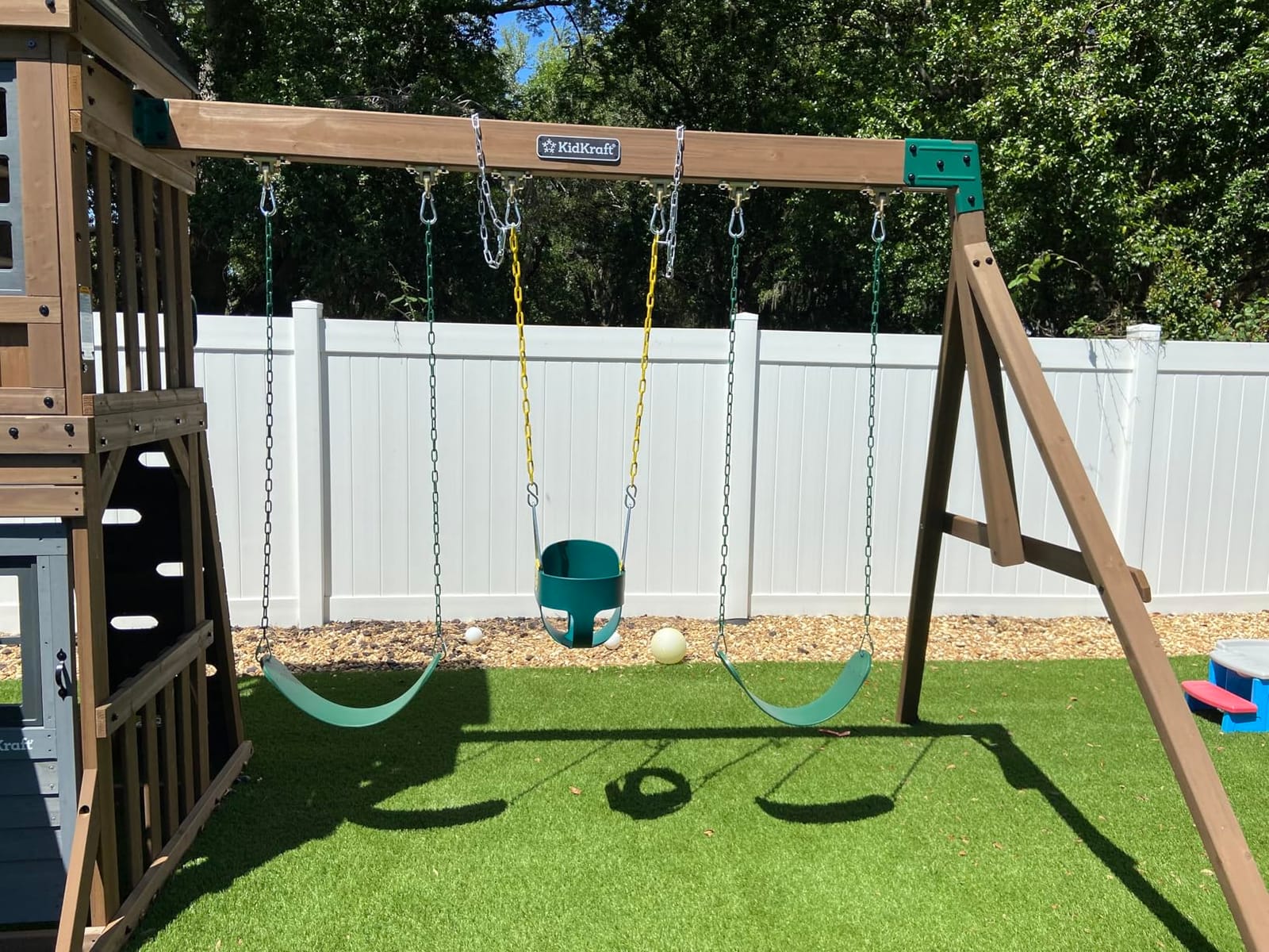 High Back Full Bucket Toddler Swing Seat with Yellow Coated Chains Fully Assembled Baby Swing Set Accessories customer photo 1