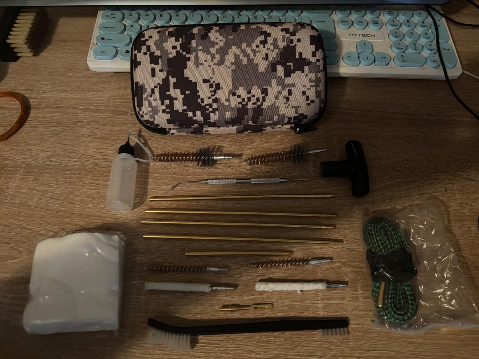 Rifle Pistol Gun Cleaning Kit for 22LR .22 Cal .223Cal 5.56 with Gun Snake, Cotton mop, Chamber Brushes, 32inch Brass Cleaning Rod, in Compact Zippered Case customer photo 2