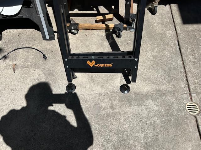 WORKESS 4 in 1 Roller Stand, Stable 440 Lbs Load Capacity with Saw Horses, V-Shaped, Multi-Directional Rollers & Outfeed Roller, Adjustable Height 33”- 50”, Folding for Woodworking customer photo 2