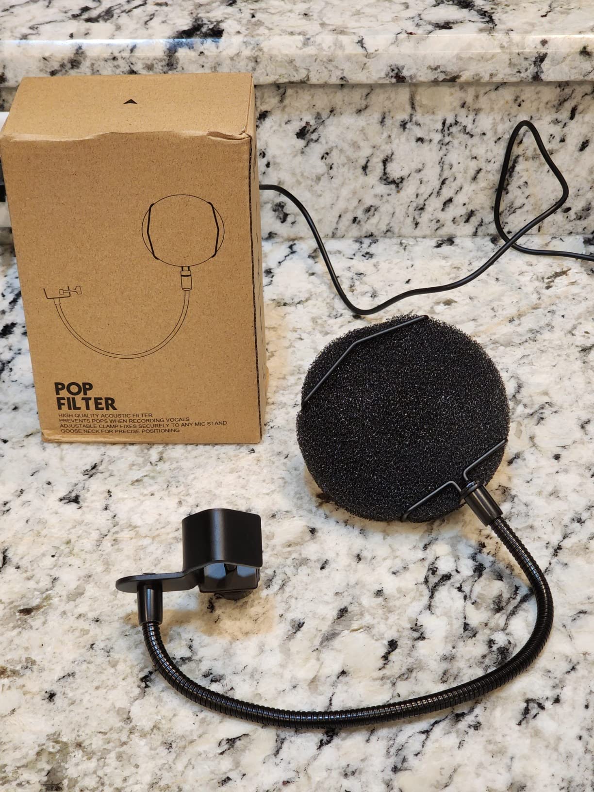 Pop Filter for Microphone with Multi-Layer Screen, Flexible Gooseneck customer photo 2