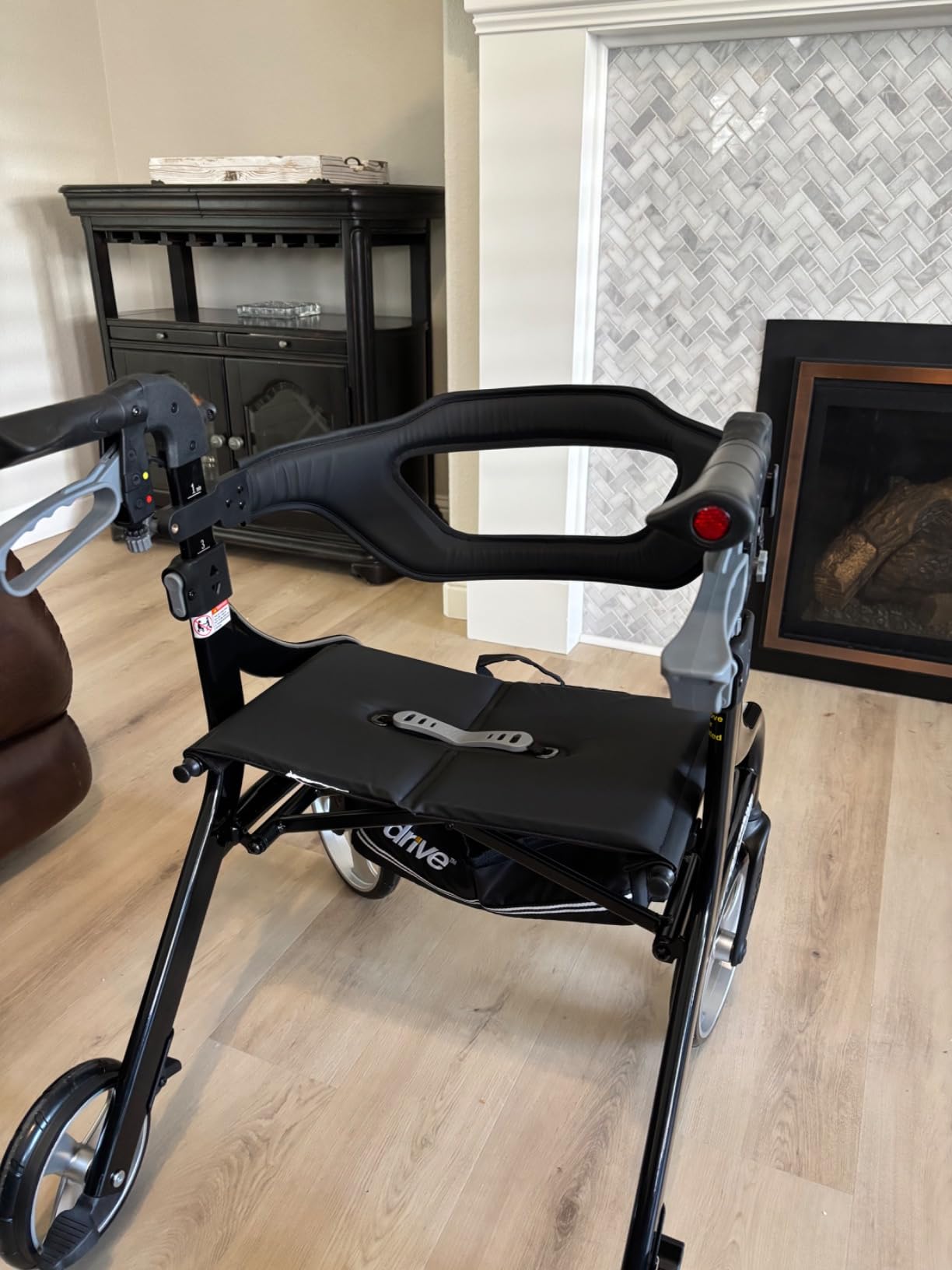 Drive Medical Nitro Sprint Rollator Walker with Seat, Tall Height, Blue customer photo 2