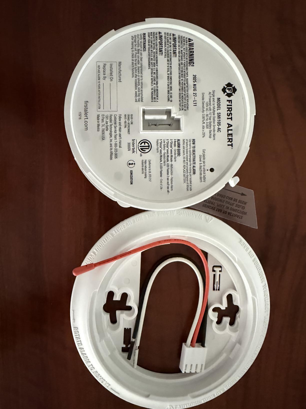 First Alert Hardwire Smoke Alarm with 10-Year Battery Backup customer photo 2