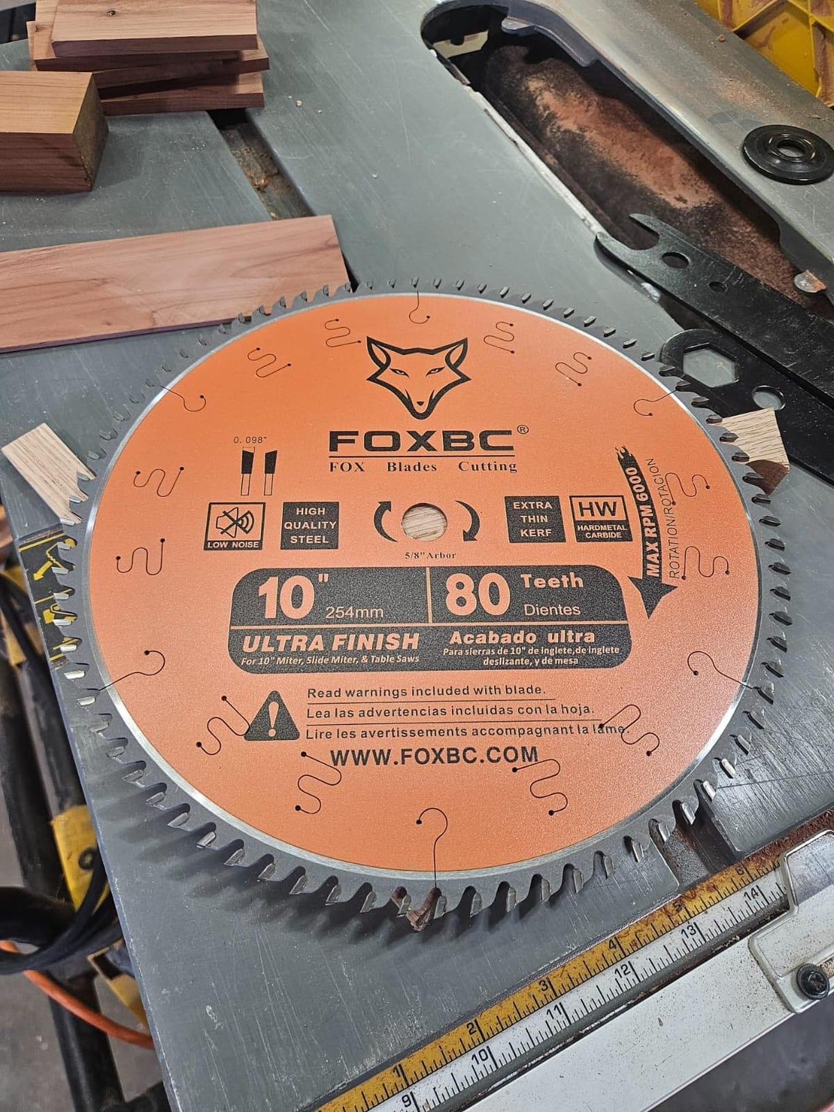 FOXBC 10-Inch Table Saw Blade, 80-Tooth, Ultra Finish Wood Cutting, 5/8-Inch Arbor customer photo 2