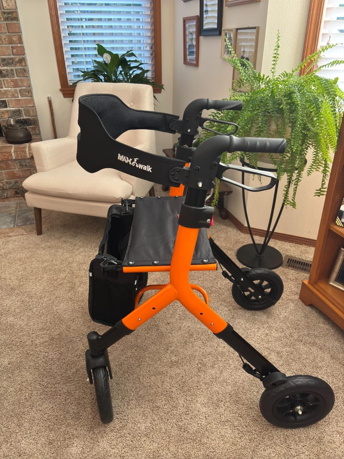 MAXWALK Walkers for Seniors with Seat, Tall Rollator Walker, Foldable, Blue customer photo 1