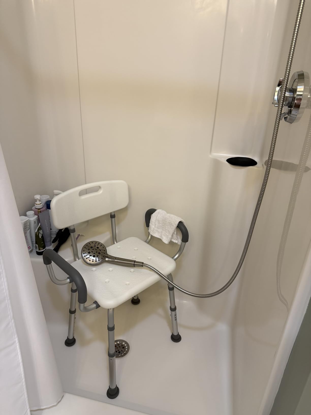 HOMLAND Shower Chair for Inside Shower with Padded Armrests and Back customer photo 1