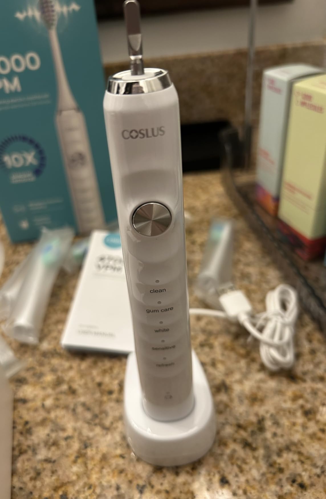 COSLUS C40 Sonic Electric Toothbrush for Adults & Family, Black, 1PC customer photo 1