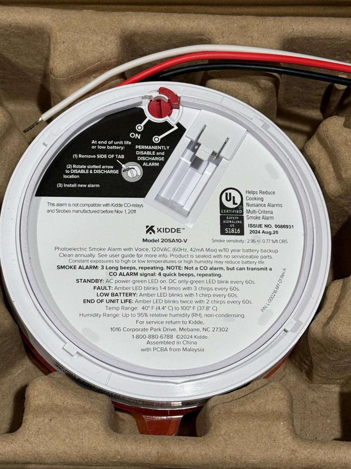 Kidde Smoke Detector, Hardwired & 10-Year Battery Backup, 20SA10-V, 1 Pack customer photo 2