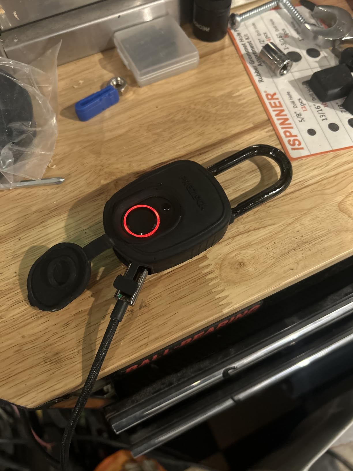 Smart Fingerprint Padlock with Key, Biometric Padlock with APP, Suitable for Outdoor and Heavy Duty, IP65 Waterproof. customer photo 2