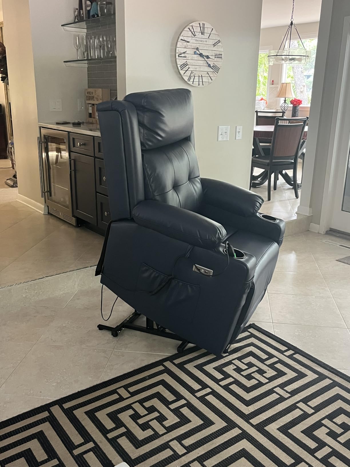 MCombo Triple Motor Power Lift Recliner Chair, Leather 7661 (Beige, Medium) customer photo 2