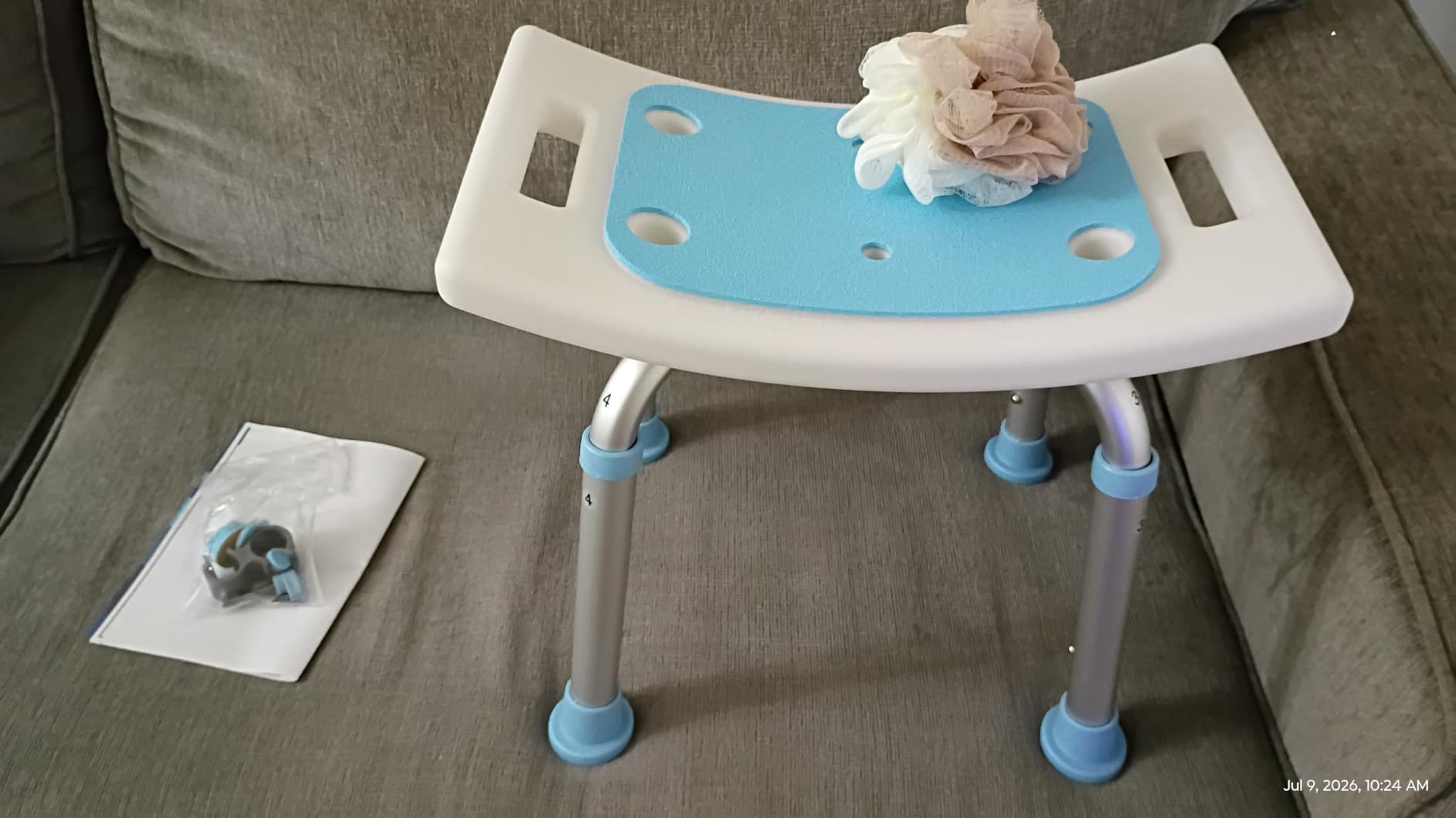HOMLAND Shower Chair for Inside Shower, Adjustable Height Shower Stool customer photo 2