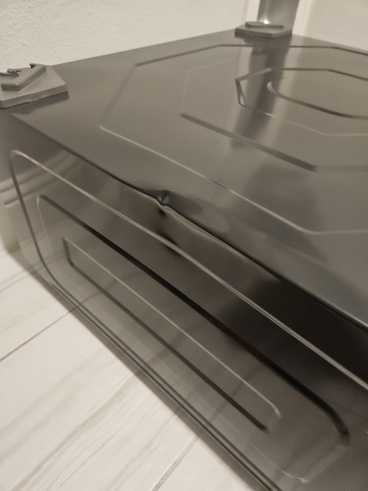 SAMSUNG Bespoke AI Laundry Comb Pedestal with Pull Out Storage Drawer, WE702NZ/US, Dark Steel customer photo 1