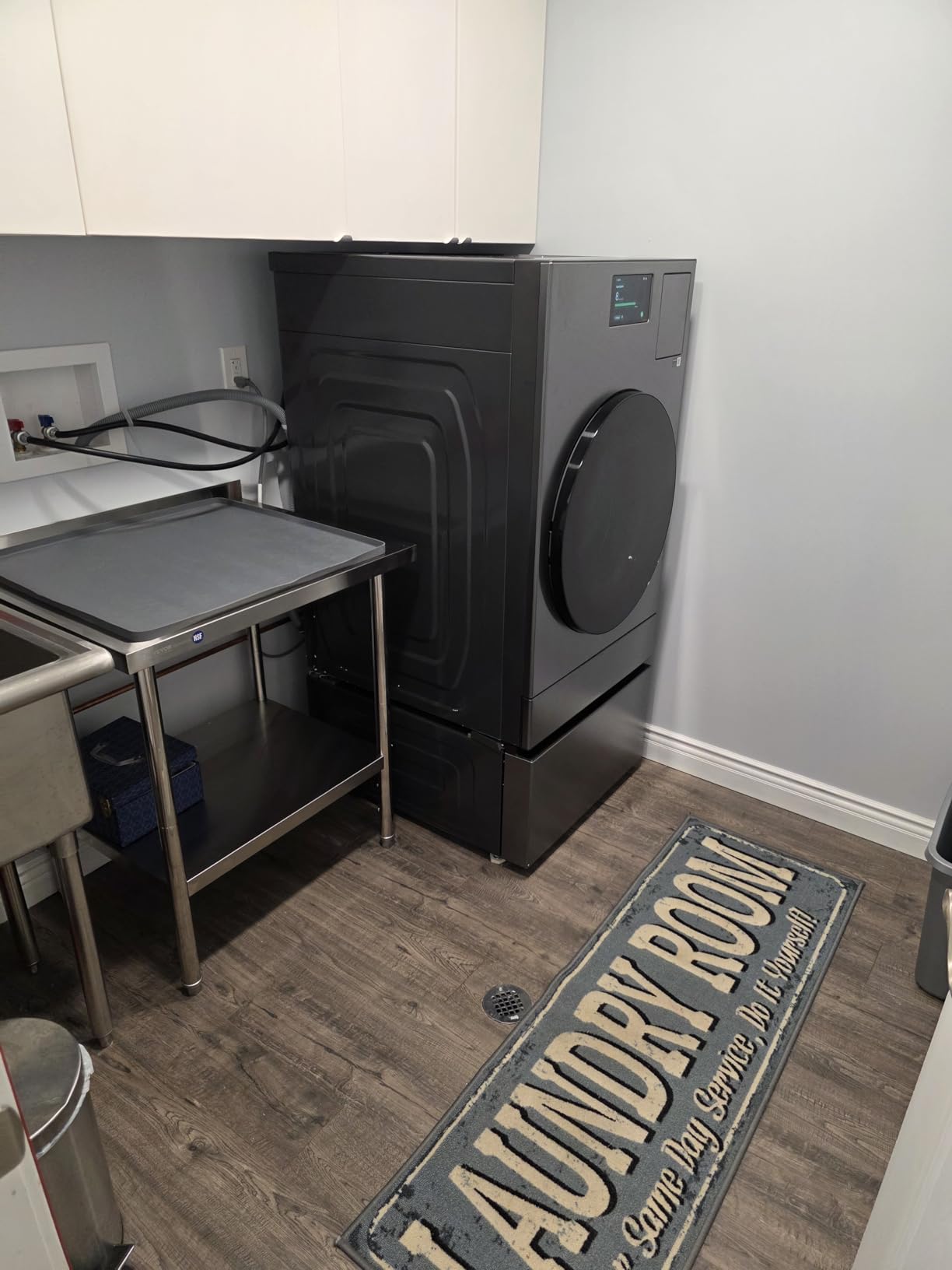 SAMSUNG Bespoke AI Laundry Comb Pedestal with Pull Out Storage Drawer, WE702NZ/US, Dark Steel customer photo 2