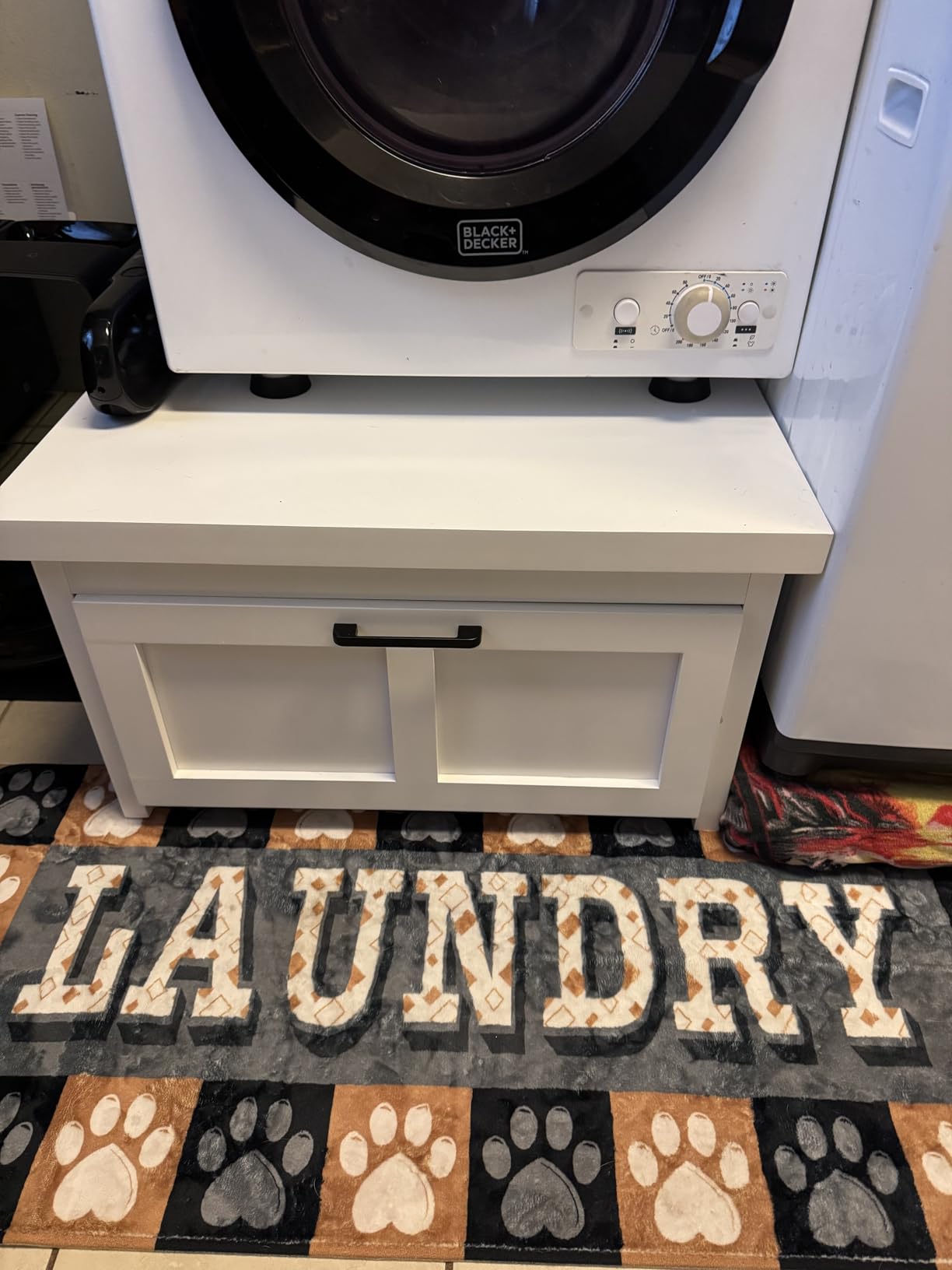 Ilyapa Washer and Dryer Stand - 28x28x16 in. Universal Laundry Pedestal, with Drawer and Anti Vibration Pads - 400 lb Weight Capacity Washing Machine Base Compatible with Samsung, LG, GE, Maytag customer photo 2