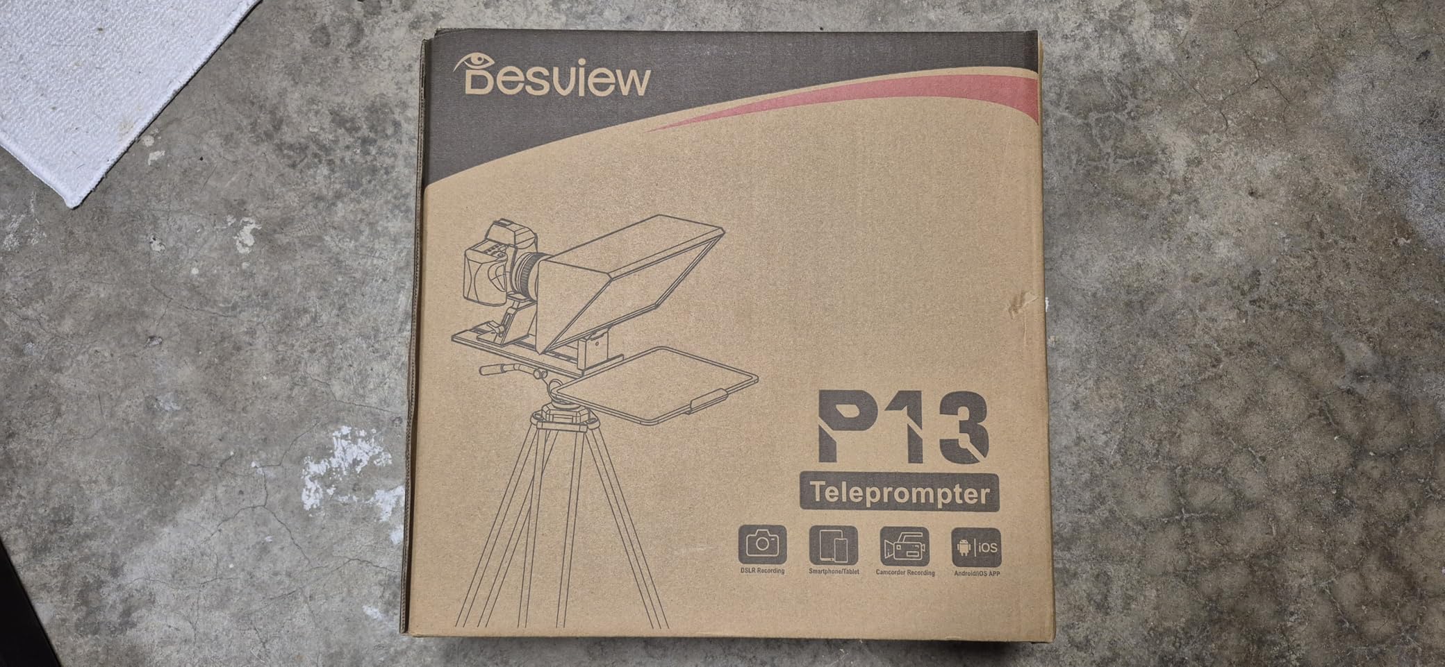 Desview P13 Teleprompter 13 Inch Aluminum Alloy with High Definition Glass, Compatible with iPad Tablet Camera DSLR, Portable No-Assembly Design for Video Recording customer photo 2